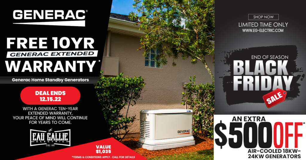 Generac Free 10yr Extended Warranty Eau Gallie Electric